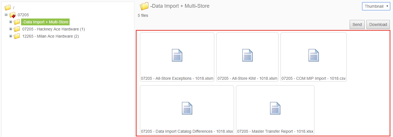 Online Report Access Data Import Folder 