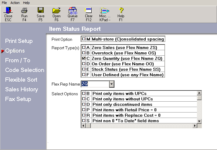 RIS Negative Quantity on Hand Report 