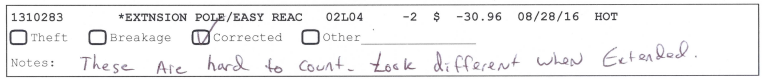 Shrink Report Variance Worksheet SKU: 1310283