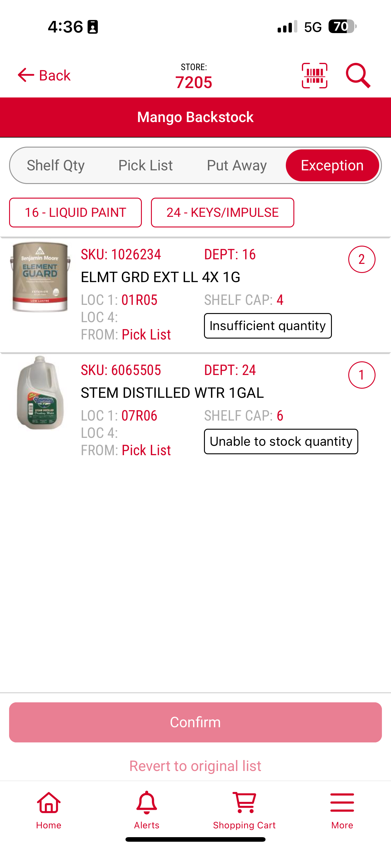 Mango Backstock Exceptions List