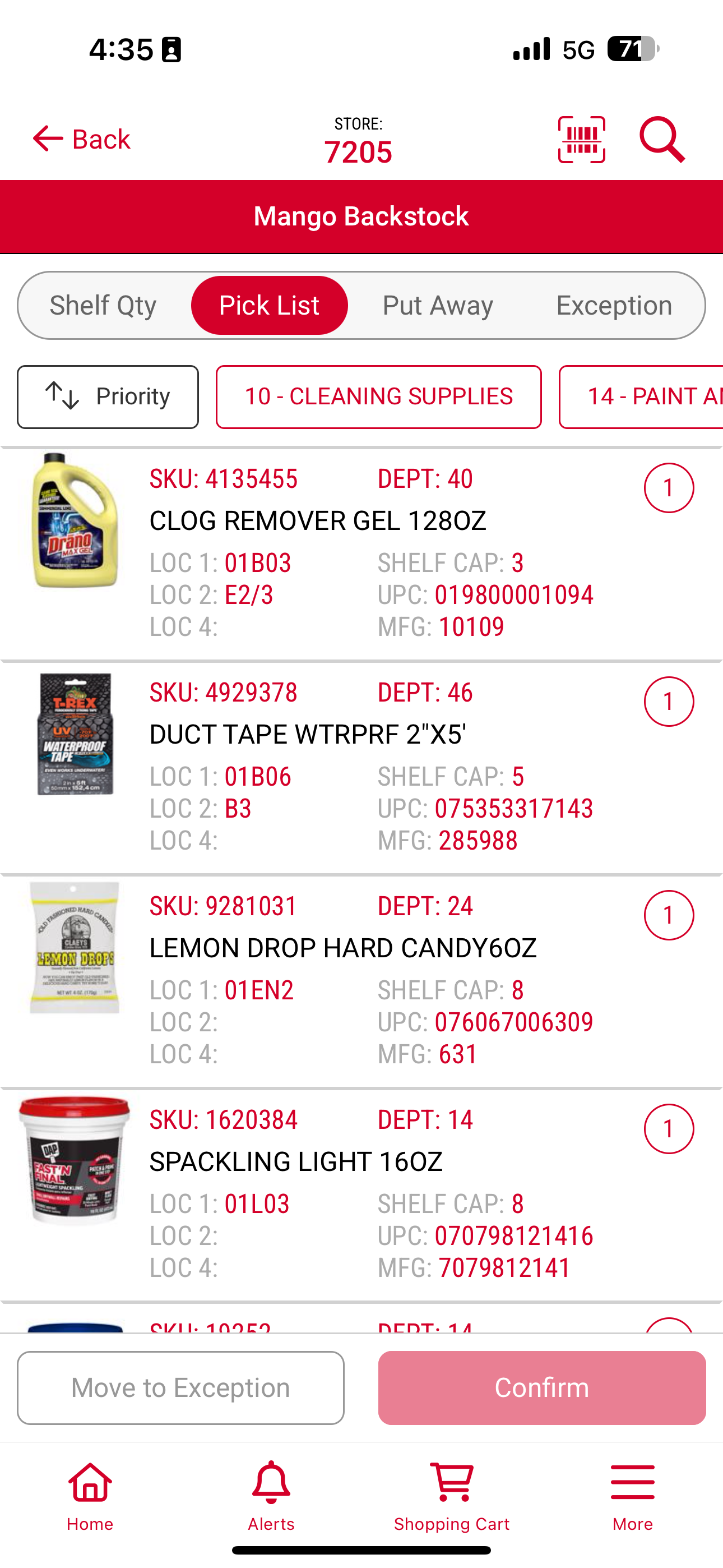 Mango Backstock Pick List